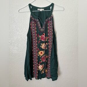 Andree by Unit Floral Embroidered Tie Blouse Boho Fairycore Ren Faire Festival